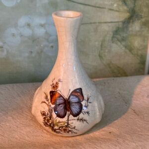 Vintage crackle glaze Butterfly Bud Vase